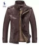 2019U veste ralph lauren homme cuir fashion col rond hot sale 1211 brun